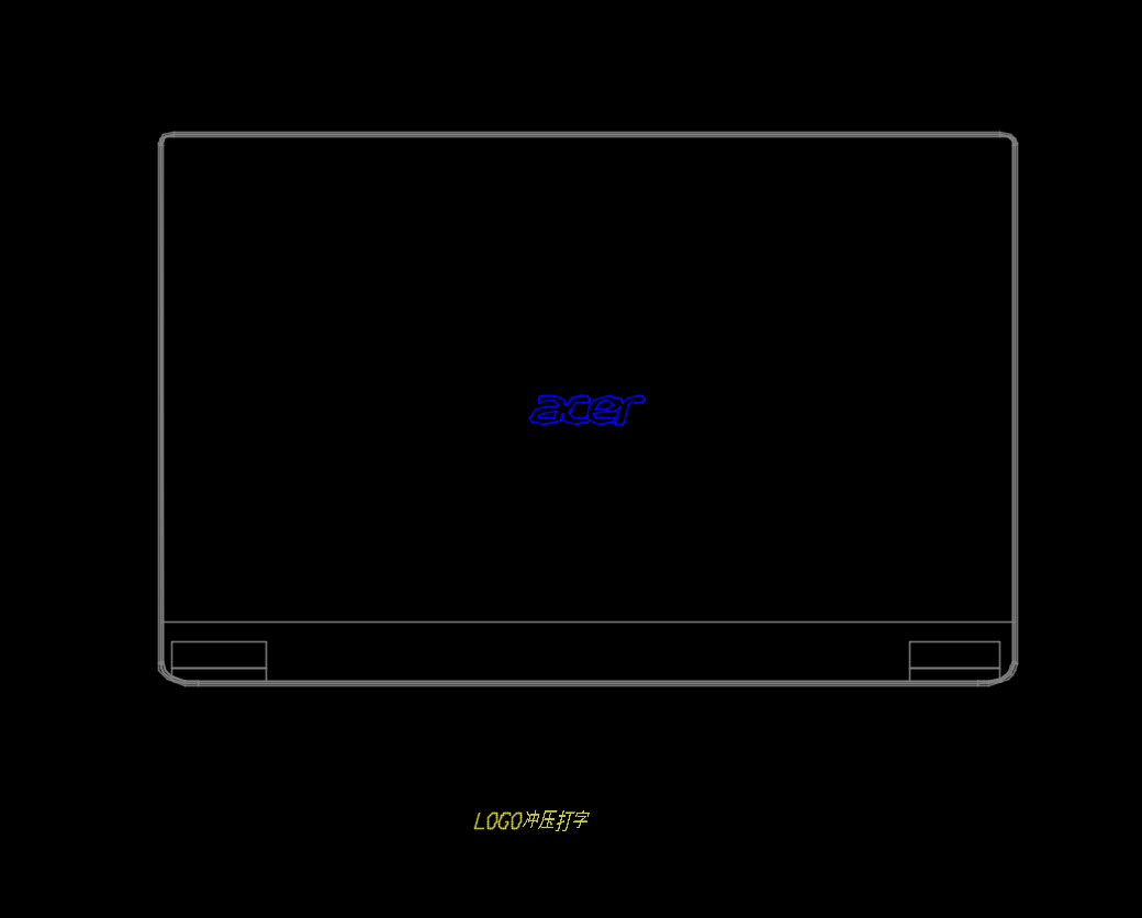 14寸笔记本A壳冲压LOGO冲压打字模具设计图